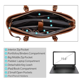 Foto 5 | Foto 5 | Bolsa Para Portátil Lovevook De Piel Estructurada Para Mujer 15.6 Pulgadas - Venta Internacional.