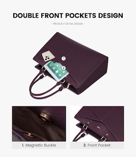 Foto 2 | Foto 2 | Bolso De Mano Para Portátil Lovevook, Piel, Negocios, Oficina, Trabajo, Morado - Venta Internacional.