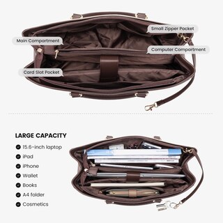Foto 4 | Foto 4 | Bolsa De Mano Para Portátil Lovevook Para Mujer De 15.6 Pulgadas, Color Café/marrón/bebé - Venta Internacional.