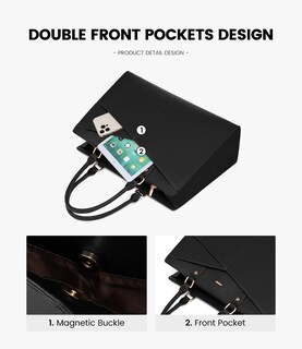 Foto 2 | Foto 2 | Bolso De Mano Para Portátil Lovevook Leather Business 15.6 Pulgadas Negro Para Mujer - Venta Internacional.