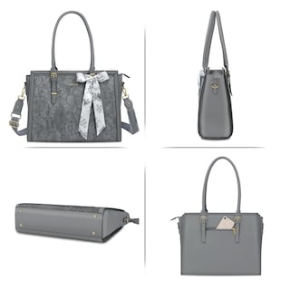Foto 4 | Foto 4 | Bolsa De Mano Mosiso Para Portátil Para Mujer De 17 A 17 Pulgadas, Piel Sintética, Gris - Venta Internacional.