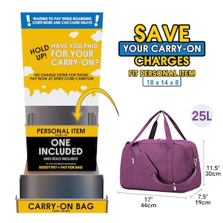 Foto 2 | Foto 2 | Bolsa De Viaje Narwey 18 Carry On Underseat 25 L Para Spirit Airlines - Venta Internacional.