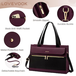 Foto 3 | Foto 3 | Bolsa Para Portátil Lovevook Para Mujer De 15.6 Pulgadas, Piel Impermeable - Venta Internacional.
