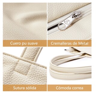 Foto 4 | Foto 4 | Bolso Mano Mujer Alta Capacidad Belug Creamy White