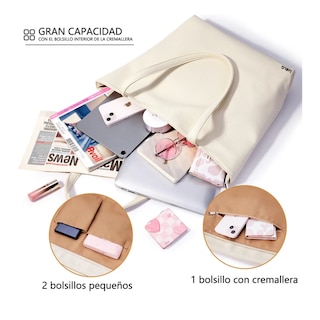 Foto 3 | Foto 3 | Bolso Mano Mujer Alta Capacidad Lab.g Creamy White