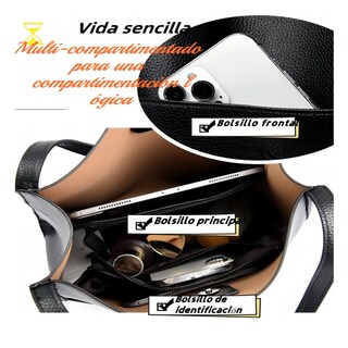 Foto 5 | Foto 5 | Bolso Para Mujer De Cuero Bolsa Tote Lab.g Café