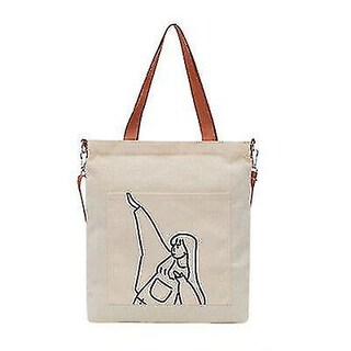 Foto 1 | Foto 1 | Bolso De Hombro Huoguo Tote De Lona Blanco Para Mujer  Casual  35 X 32 X 4 Cm - Venta Internacional.