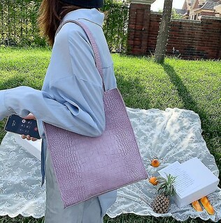 Foto 5 | Foto 5 | Bolso De Mano Huoguo Tote De Piel De Aligátor Con Hombro Morado - Venta Internacional.