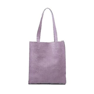 Foto 1 | Foto 1 | Bolso De Mano Huoguo Tote De Piel De Aligátor Con Hombro Morado - Venta Internacional.