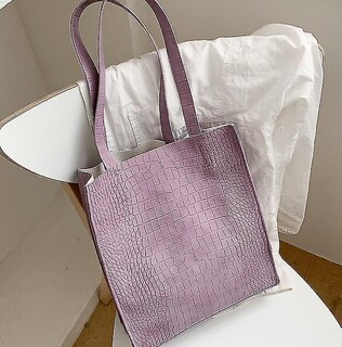 Foto 3 | Foto 3 | Bolso De Mano Huoguo Tote De Piel De Aligátor Con Hombro Morado - Venta Internacional.