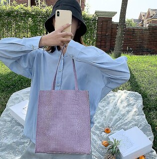 Foto 4 | Foto 4 | Bolso De Mano Huoguo Tote De Piel De Aligátor Con Hombro Morado - Venta Internacional.