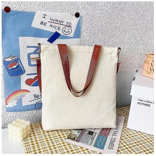 Foto 4 | Foto 4 | Bolso De Hombro Huoguo Tote De Lona Blanco Para Mujer Casual 35 X 32 X 4 Cm - Venta Internacional.