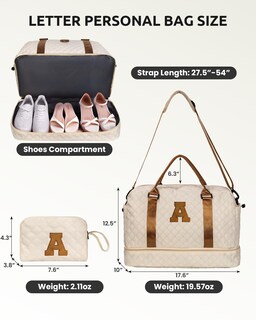 Foto 2 | Foto 2 | Bolsa De Viaje Personalizada Con Letras Vogewood Para Fin De Semana Y Paquete De Zapatos - Venta Internacional.