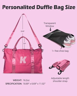 Foto 6 | Foto 6 | Bolsa De Fin De Semana Vogewood Ideas De Regalo Para Niñas Con Monograma Letra Q - Venta Internacional.