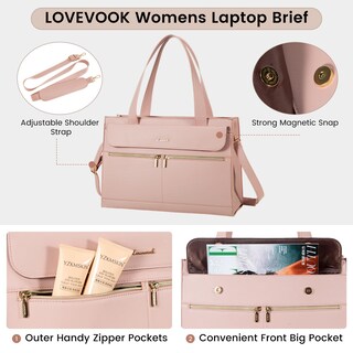 Foto 5 | Foto 5 | Bolsa Para Portátil Lovevook Para Mujer  15.6 Pulgadas  Piel Impermeable  Rosa - Venta Internacional.