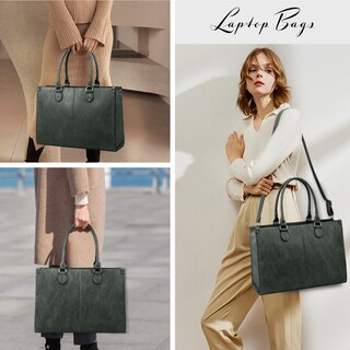 Foto 6 | Foto 6 | Funda Para Portátil Lovevook Para Mujer De 15 6 Pulgadas Con Puerto Usb Color Verde Oscuro - Venta Internacional.