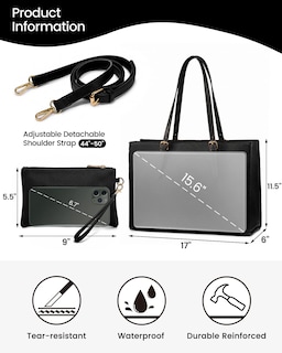 Foto 4 | Foto 4 | Bolsa Para Portátil Lovevook Fashion Computer Tote 15.6 Pulgadas Negra Para Mujer - Venta Internacional.