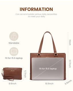 Foto 4 | Foto 4 | Bolsa De Mano Para Portátil Lovevook Para Mujer De 15.6 Pulgadas Piel Impermeable - Venta Internacional.