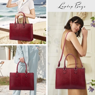 Foto 6 | Foto 6 | Bolso Para Portátil Lovevook De Piel Vintage De 15.6 Pulgadas Para Mujer - Venta Internacional.