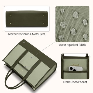 Foto 7 | Foto 7 | Bolsa De Lona Para Portátil Lovevook De 15.6 Pulgadas Para Mujer Color Verde Y Negro - Venta Internacional.