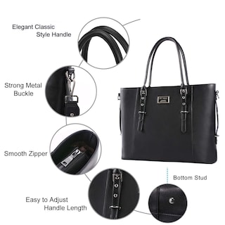 Foto 4 | Foto 4 | Bolsa Mosiso Para Ordenador Portátil Piel Sintética 15-16 Pulgadas Para Mujer Color Negro - Venta Internacional.