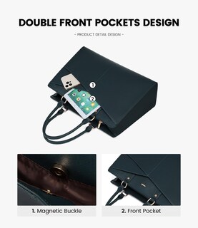 Foto 2 | Foto 2 | Bolso De Mano Para Portátil Lovevook De Piel Para Mujer De 15.6 Pulgadas Verde - Venta Internacional.
