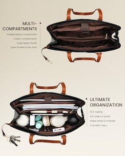 Foto 2 | Foto 2 | Bolsa De Mano Para Portátil Lovevook Para Mujer De 17 Pulgadas Negro Beige Y Marrón - Venta Internacional.