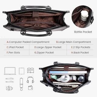 Foto 3 | Foto 3 | Bolsa Para Portátil Lovevook Para Mujer De Cuero Vintage De 15.6 Pulgadas - Venta Internacional.