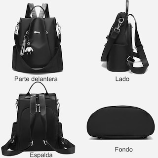 Foto 3 | Foto 3 | Mochila Impermeable para Mujer Genérica Oxford color Negro