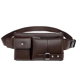 Foto 1 | Foto 1 | Cangurera Moda Impermeable Mochila Casual Vinipiel Multiusos Marron