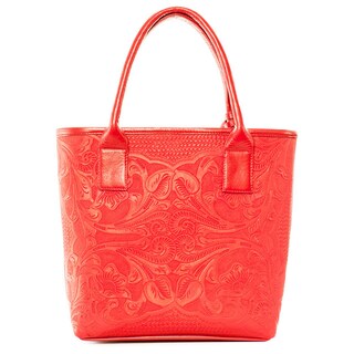 Foto 2 | Foto 2 | Bolso Tote A Ángelozano Modelo Soraya Piel Grabada Color Rojo