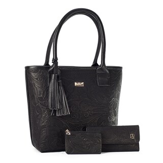 Foto 1 | Foto 1 | Kit de Bolso A ÁNGELOZANO Soraya color Negro de Piel Vacuna con Cartera y Monedero de Piel Grabada