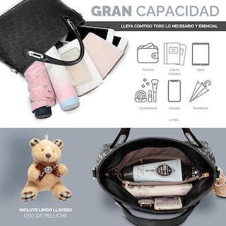 Foto 2 | Foto 2 | Bolsas Belug color Negro 4 Piezas para Mujer