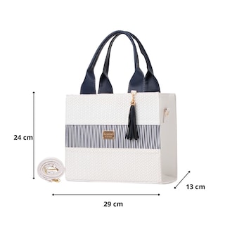 Foto 3 | Foto 3 | Bolsa Fana Malva Color Blanco / Marino Con Asas