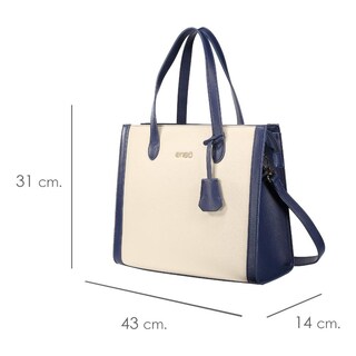 Foto 6 | Foto 6 | Bolsa Tote Enso Soleil Chic Mujer Eb2432ttbl13 Beige/azul Marino Beige