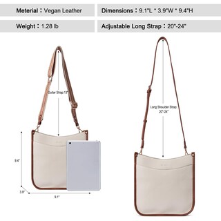 Foto 3 | Foto 3 | Bandolera Cluci De Piel Vegana Moderna Con Dos Correas Para Mujer - Venta Internacional.