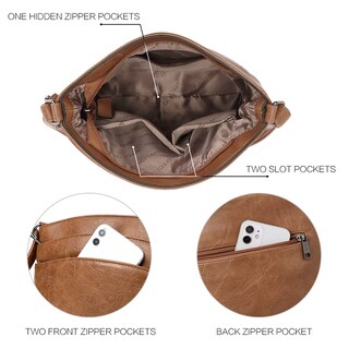 Foto 2 | Foto 2 | Bandolera Cluci De Piel, Monedero De Viaje, Vintage, Marrón Oscuro - Venta Internacional.