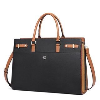 Foto 1 | Foto 1 | Maletín Cluci De Piel Para Ordenador Portátil De 15,6 Pulgadas Para Mujeres De Negocios, Color Negro - Venta Internacional.