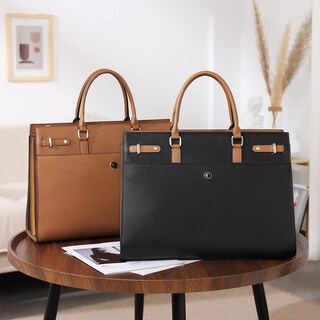 Foto 2 | Foto 2 | Maletín Cluci De Piel Para Ordenador Portátil De 15,6 Pulgadas Para Mujeres De Negocios, Color Negro - Venta Internacional.