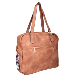 Foto 4 | Foto 4 | Bolsa Cuadrada Nicole Lee de Mezclilla y Parches Bordados con Asa Doble y Correa Ajustable