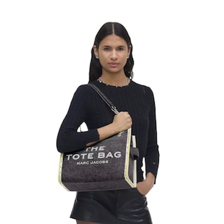 Foto 7 | Foto 7 | Bolso The Marc Jacobs Denim Chain Tote Medium Black