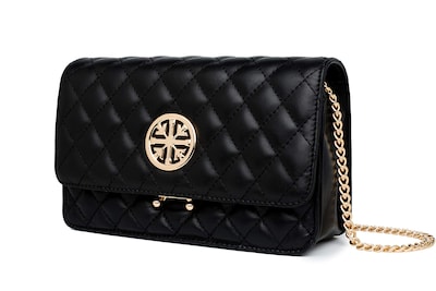 Foto 4 | Foto 4 | Bolso De Hombro Chrysansmile De Piel Auténtica Acolchado Negro - Venta Internacional.