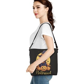Foto 4 | Foto 4 | Bolso De Mano Hugs Idea Con Estampado De Calabazas Y Gatos Negros Para Halloween - Venta Internacional.