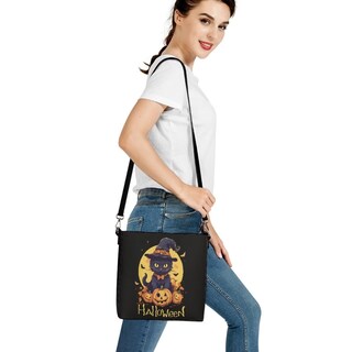 Foto 5 | Foto 5 | Bolso De Mano Hugs Idea Con Estampado De Calabazas Y Gatos Negros Para Halloween - Venta Internacional.