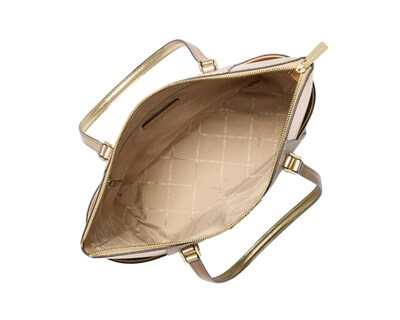 Foto 2 | Foto 2 | Bolsa Michael Kors Charlotte Large Logo And Metallic Top-zip Tote Bag 35f4gcft3v Beige y Dorado