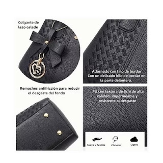 Foto 2 | Foto 2 | Bolso Mochila Tote Ligero De Gran Capacidad Para Mujer Negra