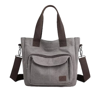 Foto 1 | Foto 1 | Bolsa Urbana De Lona Moderna Y De Gran Capacidad Para Mujer Gris Café