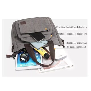 Foto 3 | Foto 3 | Bolsa Urbana De Lona Moderna Y De Gran Capacidad Para Mujer Gris Café