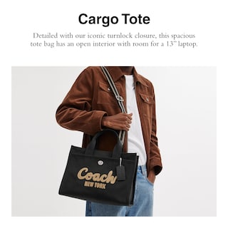 Foto 2 | Foto 2 | Bolsa Coach Cargo Tote De Lona Y Cuero Reciclado - Venta Internacional.