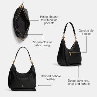 Foto 2 | Foto 2 | Bolsa Bandolera Coach Jules Hobo de Piel Negra para Mujer - Venta Internacional